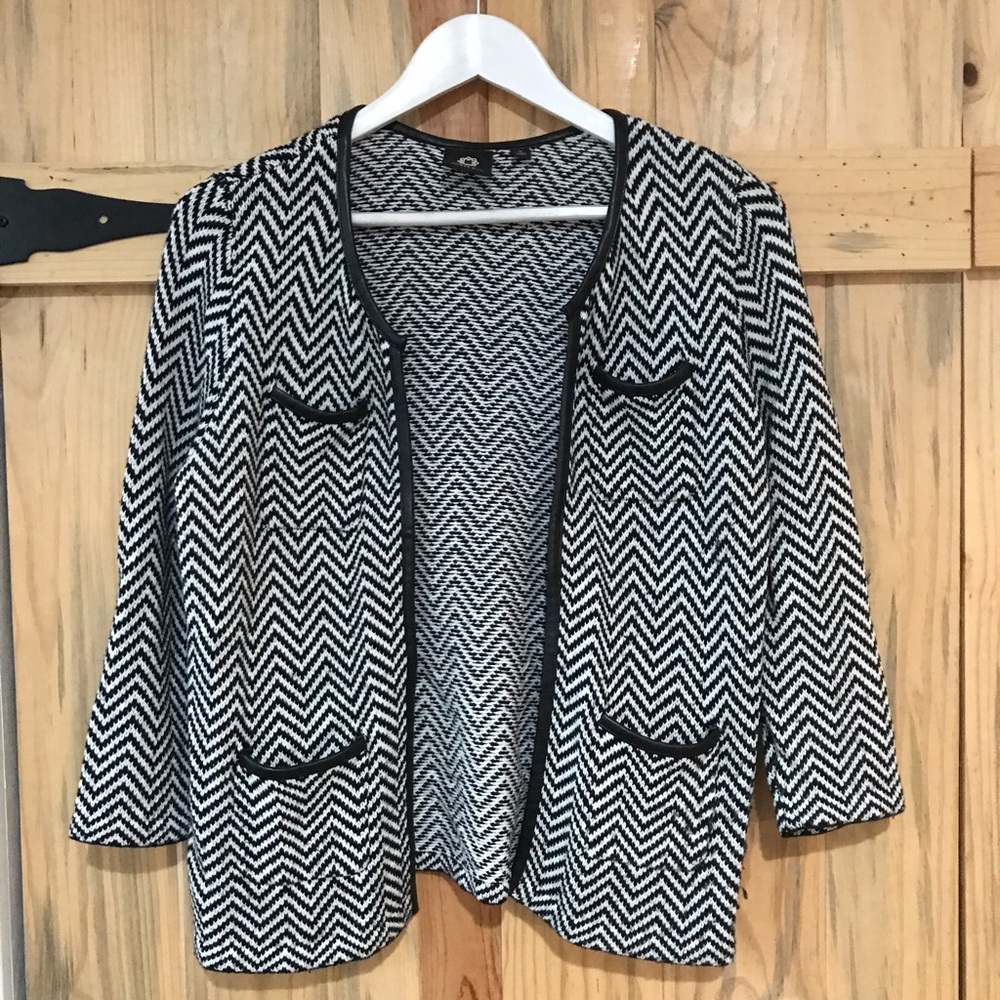 Black and a White Cardigan
